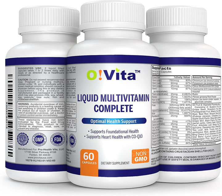 O!VITA Multivitamínico líquido completo, con un espectro completo d...