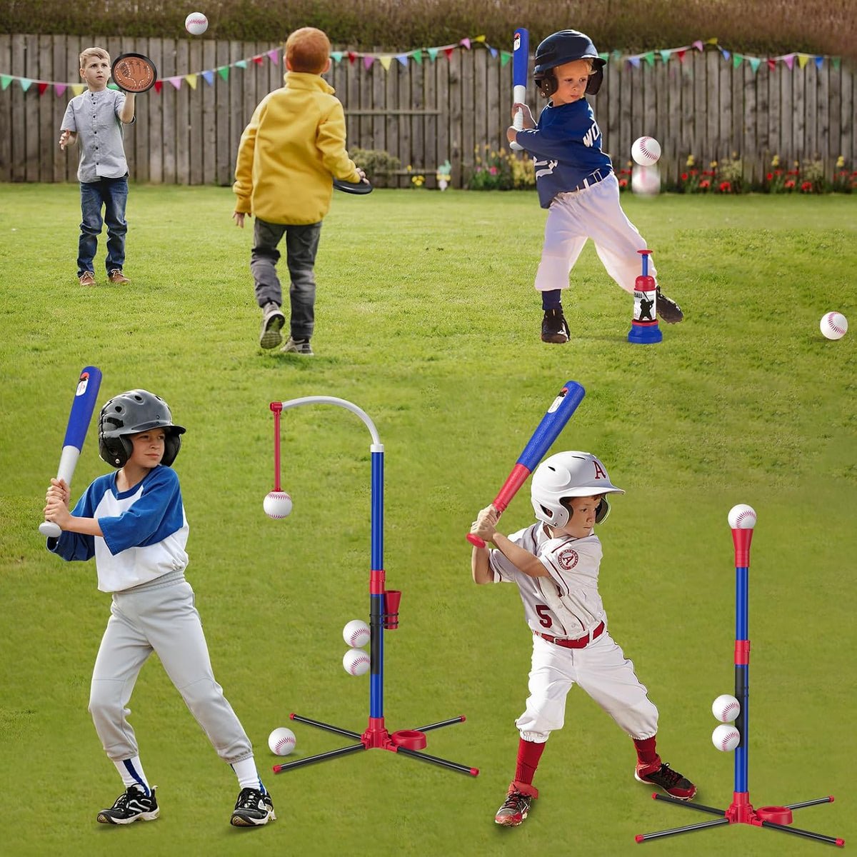 4 en 1 T Ball Sets para Kids 3-5 con Toss y Catch Ball Set