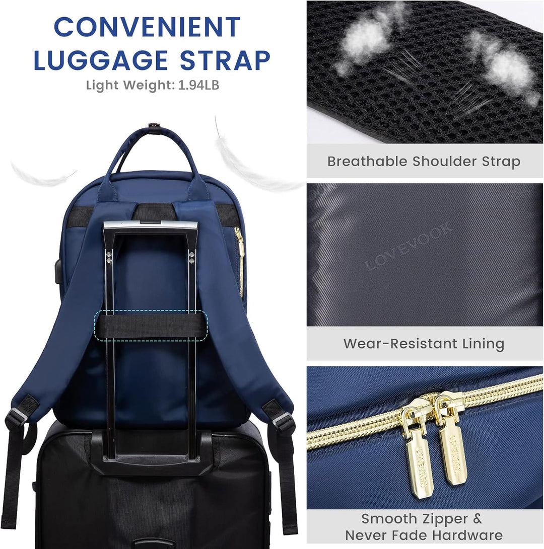 LOVEVOOK - Mochila para portátil de mujer, mochila de trabajo de mo...