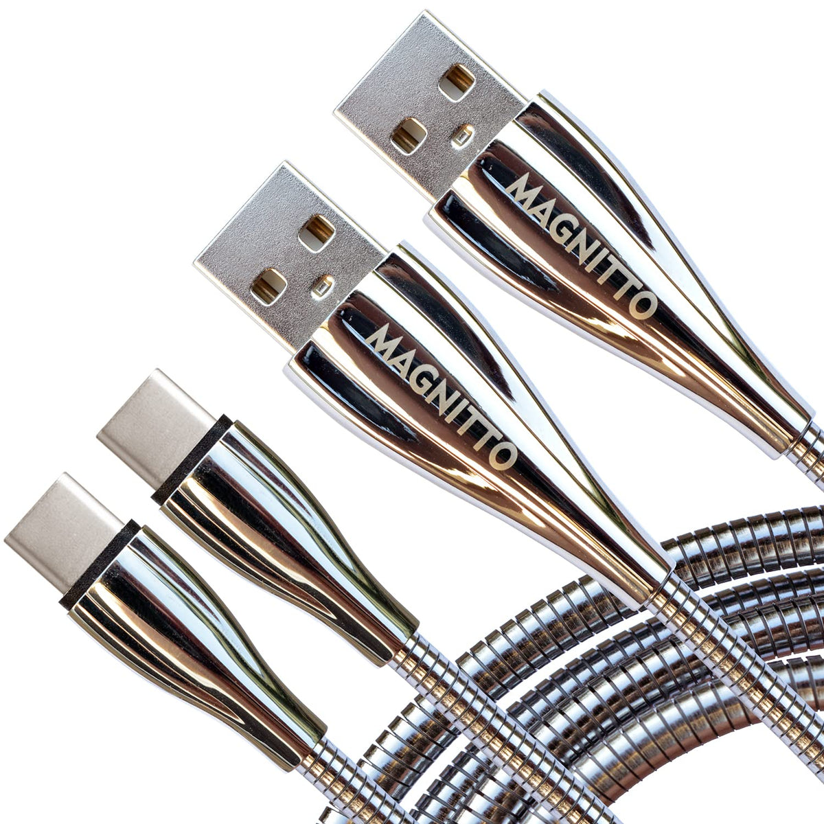 Cable USB tipo C, cable trenzado de metal de 6 pies, paquete de 2 unidades, cargador rápido tipo C duradero USB-A a USB-C cable de carga para Samsung Galaxy S21 S20+ S10 S9 S8 A51 Note PS5