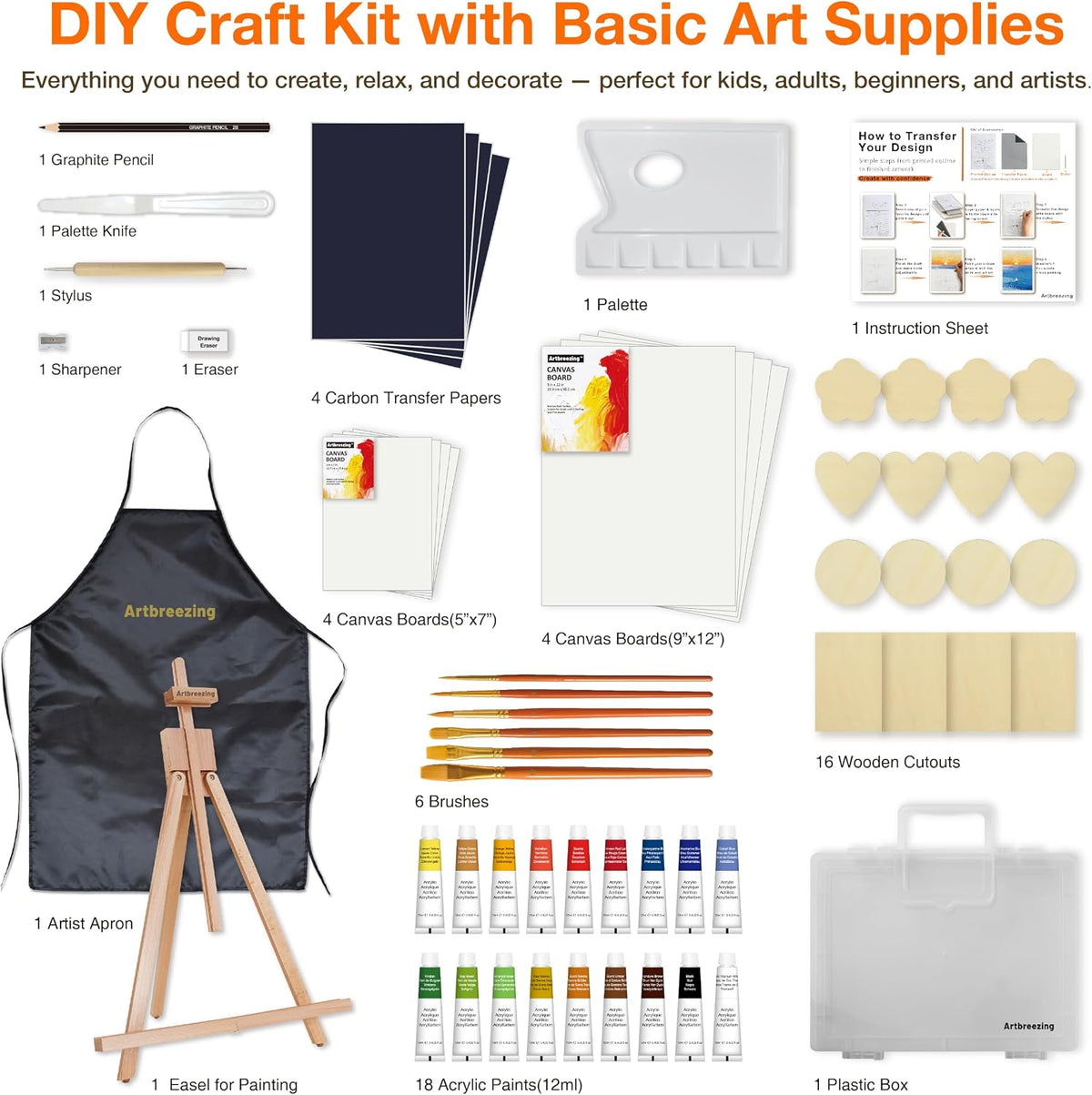 Kits de manualidades de bricolaje de 61 piezas con pintura