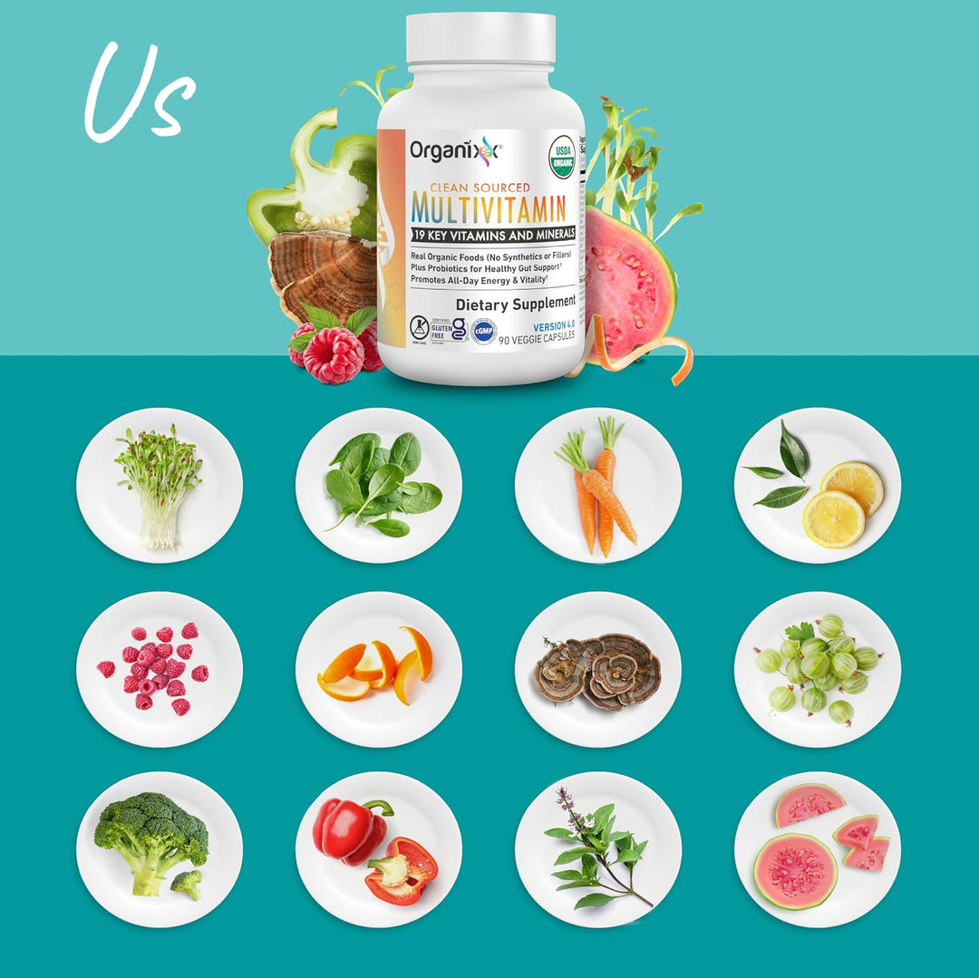 Organixx Multivitamínico de origen limpio para mujeres y hombres, c...
