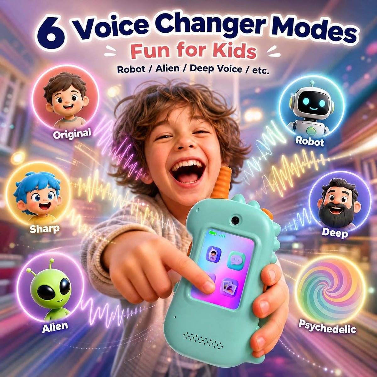 Walkie Talkies de video para niños, paquete de 2, regalo de cumpleaños para