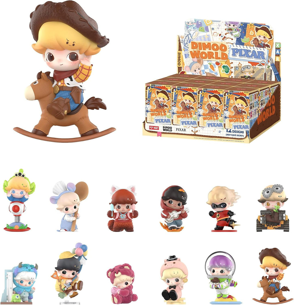 POP MART DIMOO World × Pixar Series - Figuras de caja ciega, juego completo