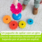 Fat Brain Toys SpinAgain, juguetes para apilar y girar para bebés y niños pequeños de 1 año o más