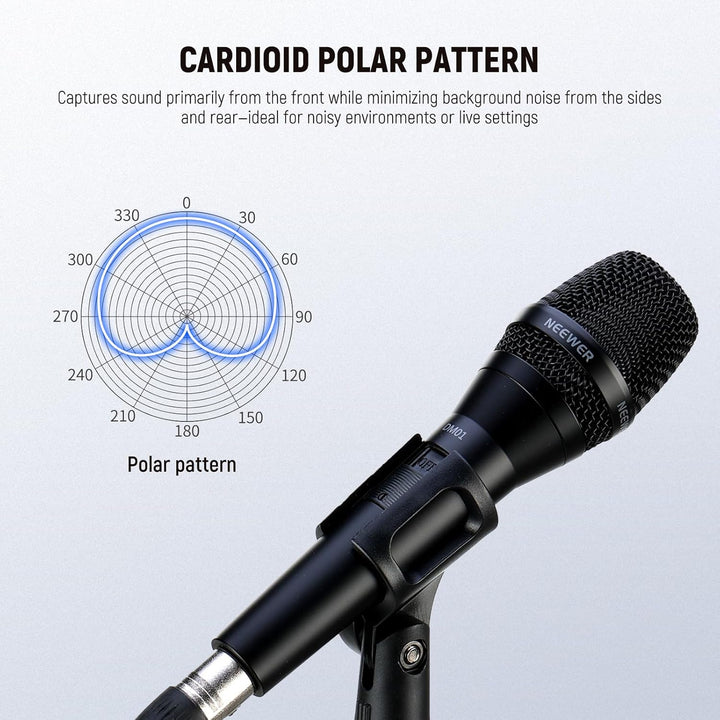 NEEWER DM01 Micrófono dinámico cardioide con cable XLR para podcast...
