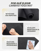 CAMBIVO Esterilla de yoga para mujeres y hombres, esterilla de ejercicio extra larga y ancha (72"x48"/84"x30"), esterilla de entrenamiento grande antideslizante para yoga, pilates, fitness