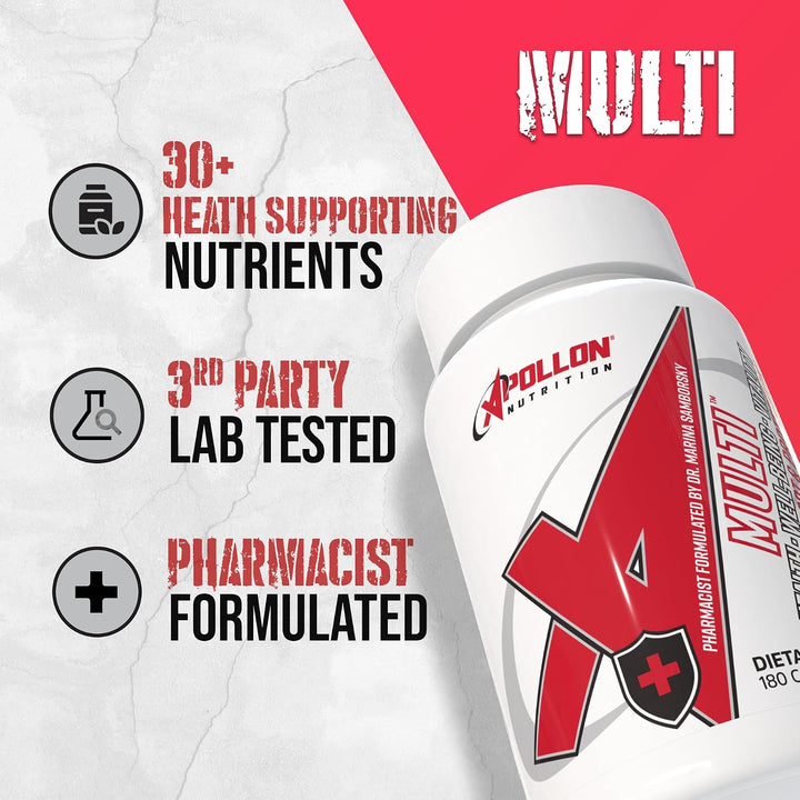 Apollon Multi - Multivitamínico y mineral premium, 30 porciones