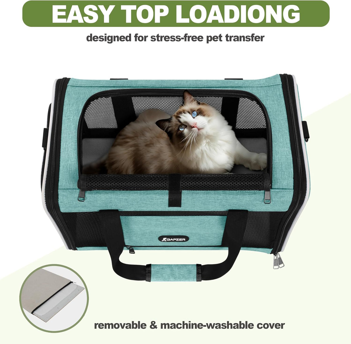 Transportador para gatos de 18 x 11 x 11 pulgadas, jaula de viaje