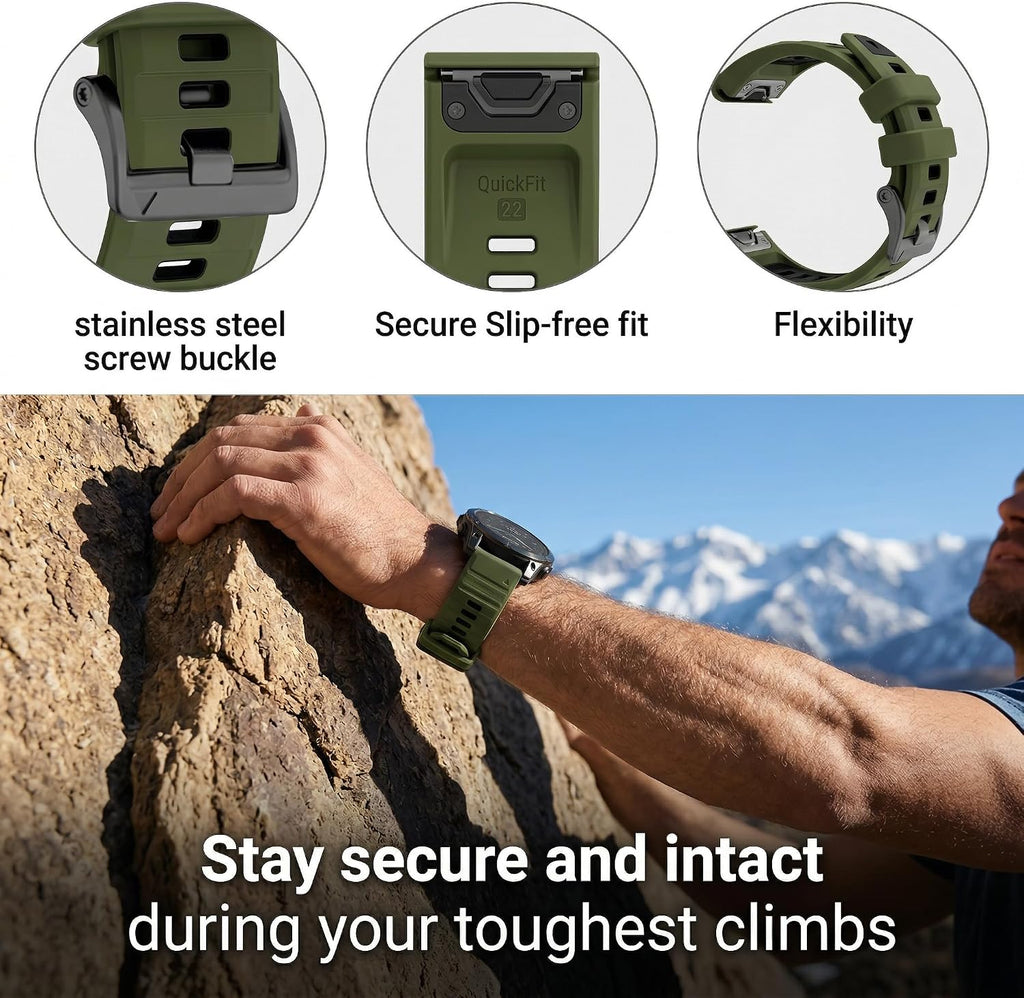 Correa de reloj Quickfit de 1.024 in para Garmin Fenix 8/9/7X/6X/5X/Epix