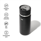OXO Good Grips Taza de café de viaje de 16 oz con tapa SimplyClean™ a prueba de fugas - Onyx