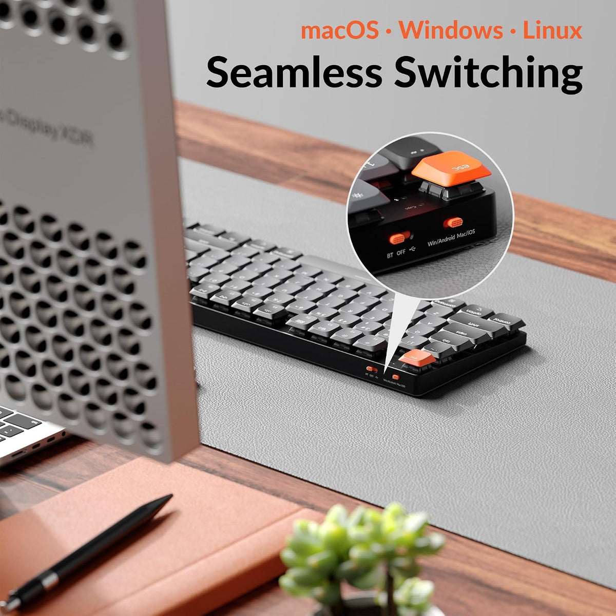 Keychron K5 Versión 2 Teclado Mecánico Inalámbrico Bluetooth de Perfil Bajo