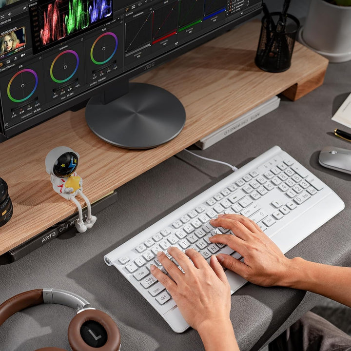 KOPJIPPOM Teclado de computadora retroiluminado con impresión grand...