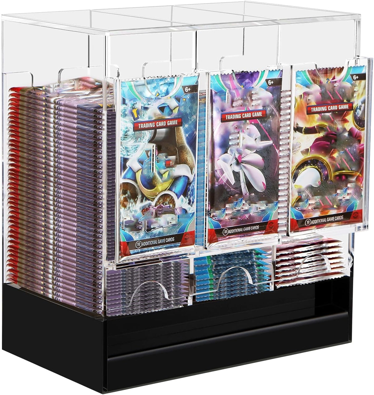 CHEPULA Dispensador de 3 ranuras, dispensador de tarjetas, caja de refuerzo acrílica para tarjetas intercambiables/paquetes de refuerzo deportivos (0.157 pulgadas de grosor)