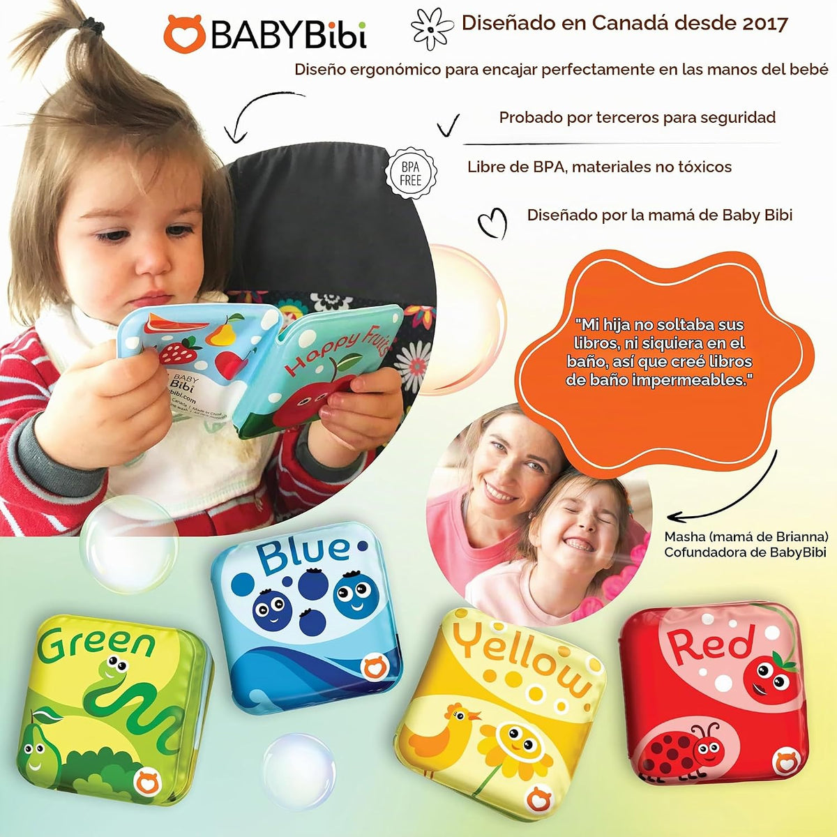 Libros flotantes de baño para bebés para bebés. Juguetes de baño de aprendizaje para niños. Juguetes de baño impermeables para niños pequeños. Juguetes educativos de baño para niños. (juego de 4: libros de baño de reconocimiento de colores)
