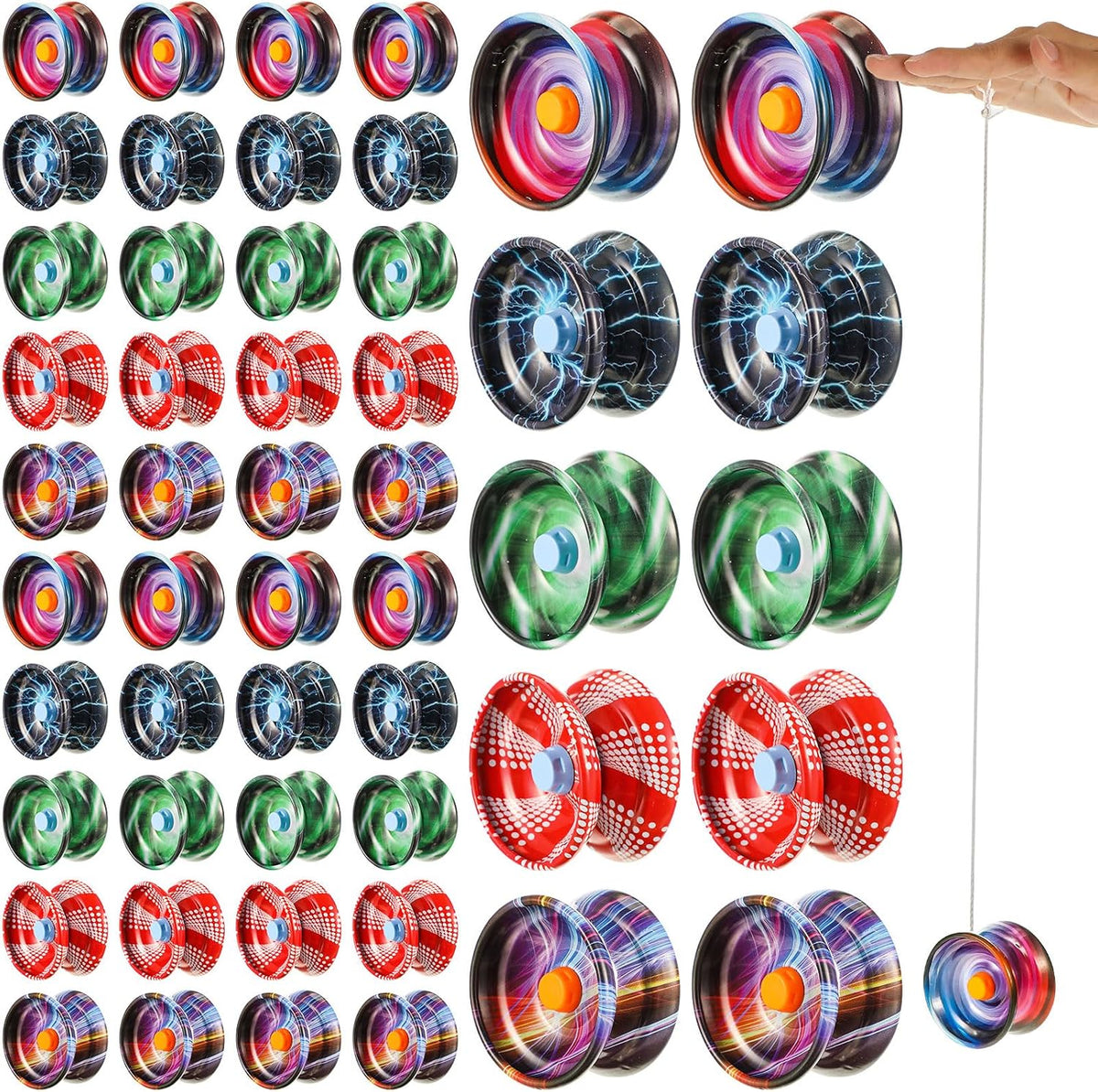 Lenwen 50 piezas Metal Responsive Yoyo Aleación Auto Retorno String Truco a