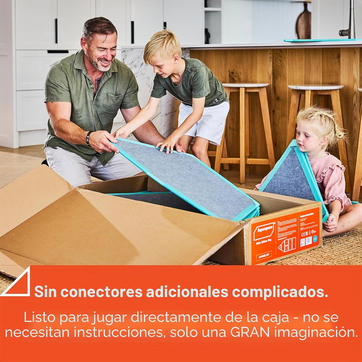 Superspace Paneles de construcción de fuertes magnéticos gigantes, juego grande, 24 paneles, azulejos magnéticos de tamaño real para niños, construye fuertes castillos cohetes, juguete STEM de 3 a 10