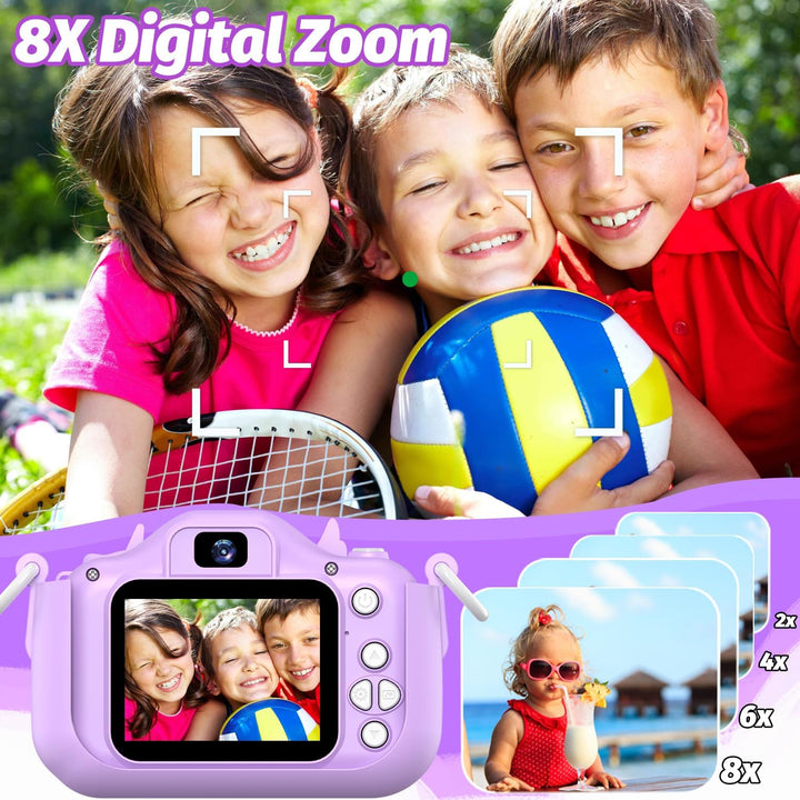 Goopow - Cámara de selfie para niños, juguete de cámara de video di...