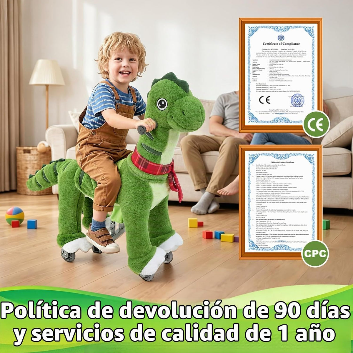 FUNLIO Caballo de dinosaurio con pedal para niños - Pequeño