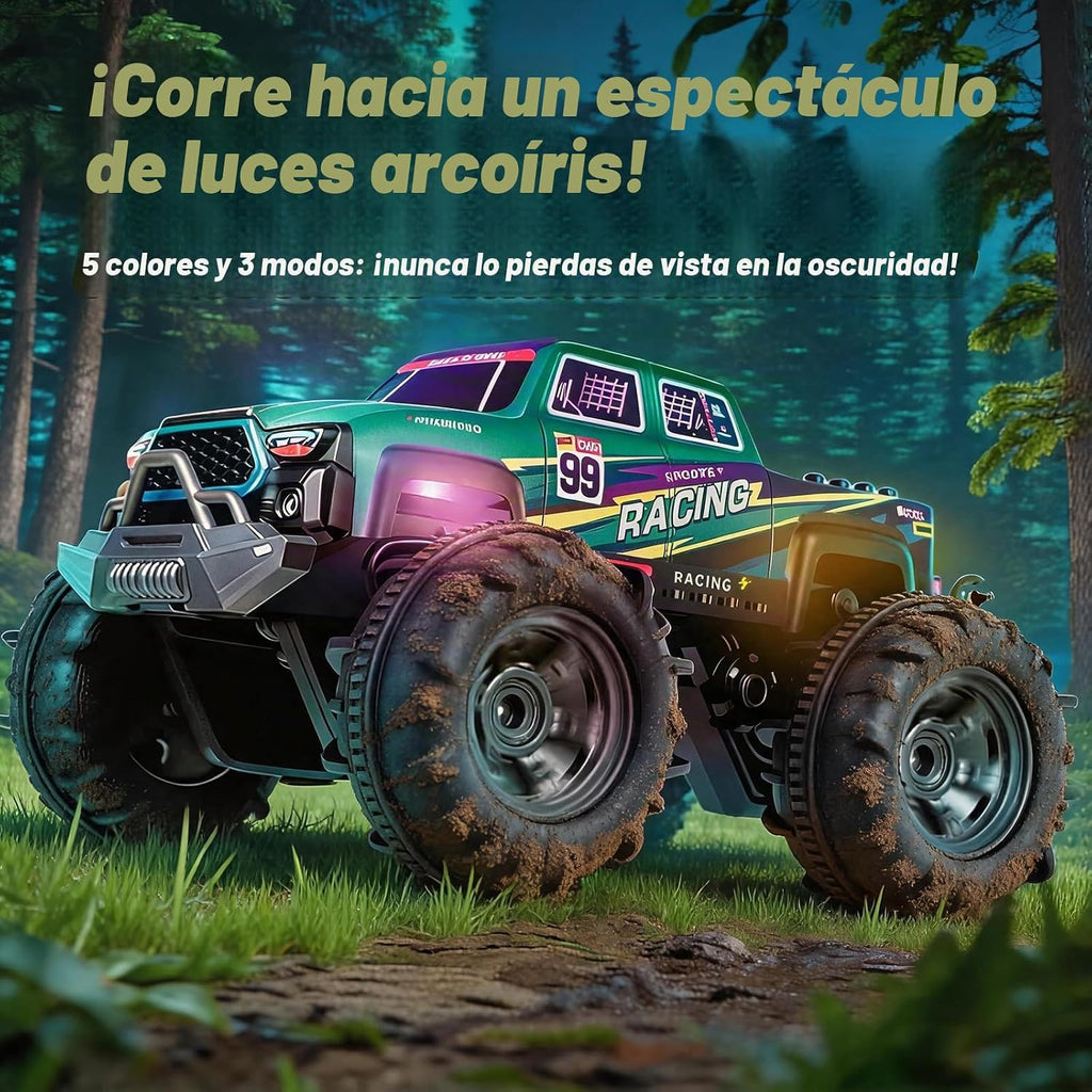 Coche de control remoto, Camión de control remoto, 2.4Ghz Todo Terreno fuera de carretera Monster Truck RC Coches Juguetes (Verde)