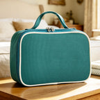 Juego de mahjong americano prémium con bolsa de transporte duradera verde, 166 azulejos blancos, incluye fichas y dados, juego de azulejos Mahjong portátil de viaje completo