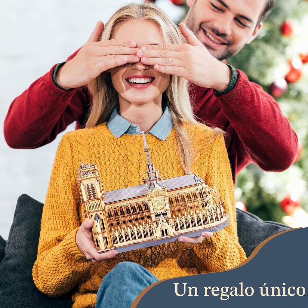 Rowood Rompecabezas 3D para adultos, arquitectura de madera, kit de construcción para adultos, colección de catedral y castillo de Notre-Dame de París, cumpleaños para mujeres amigas