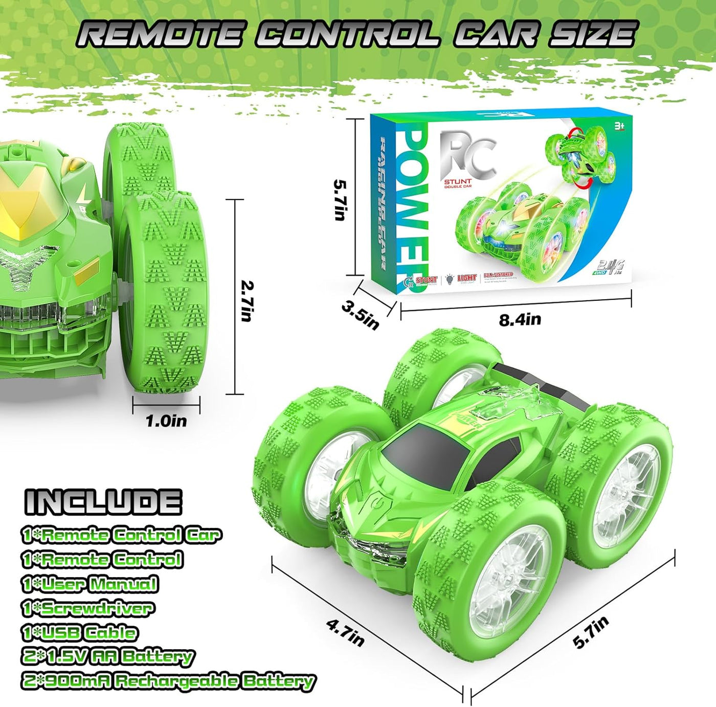 Wupuaait Auto a control remoto para niños, juguetes de autos acrobá...
