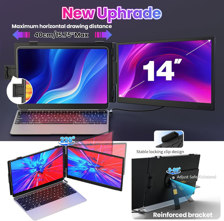 CIDETTY Extensor de pantalla para portátil de 0.27 pulgadas, ultraf...