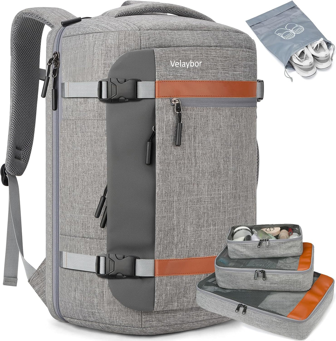 Velaybor - Mochila de viaje de 42L con 4 cubos de embalaje, bolsa d...