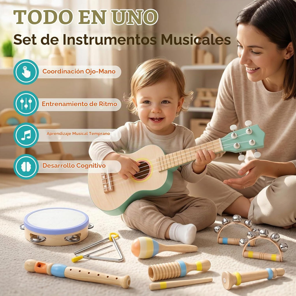 MGparty Juego de guitarra para niños pequeños, instrumentos musicales de
