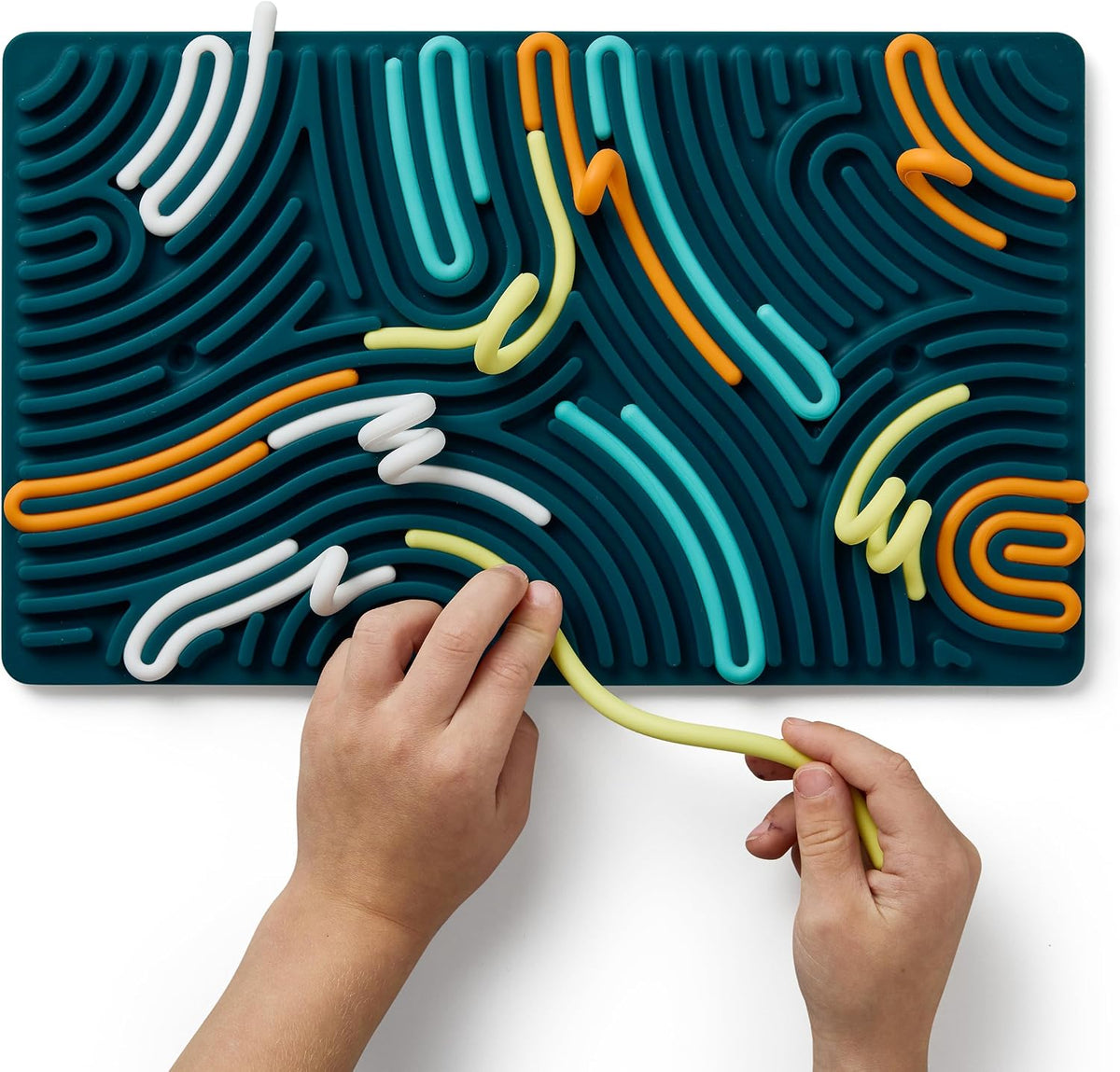 Pushpeel XL - Tabla de actividades sensoriales – Juguete antiestrés de silicona expandible para estrés, ansiedad, TDAH y autismo – Modular, silencioso, sin ensuciar, abeto