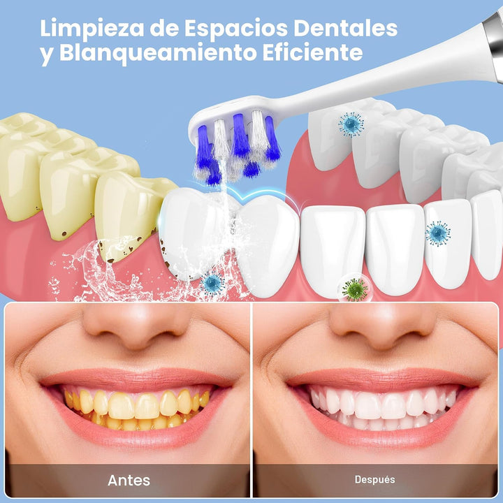 Cepillo de dientes eléctrico con hilo dental de agua, kit de limpie...