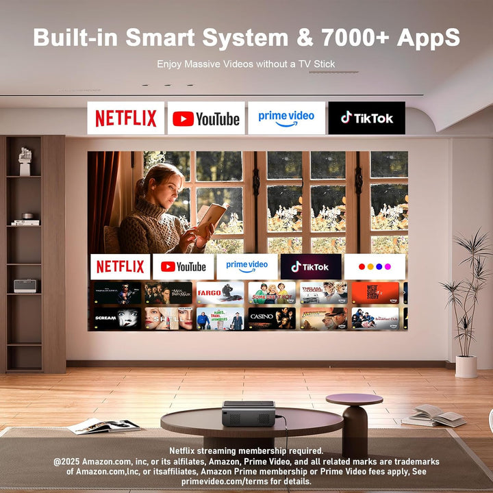 [Ahora con Netflix y 2000 ANSI] Proyector 4K con WiFi y Bluetooth,...