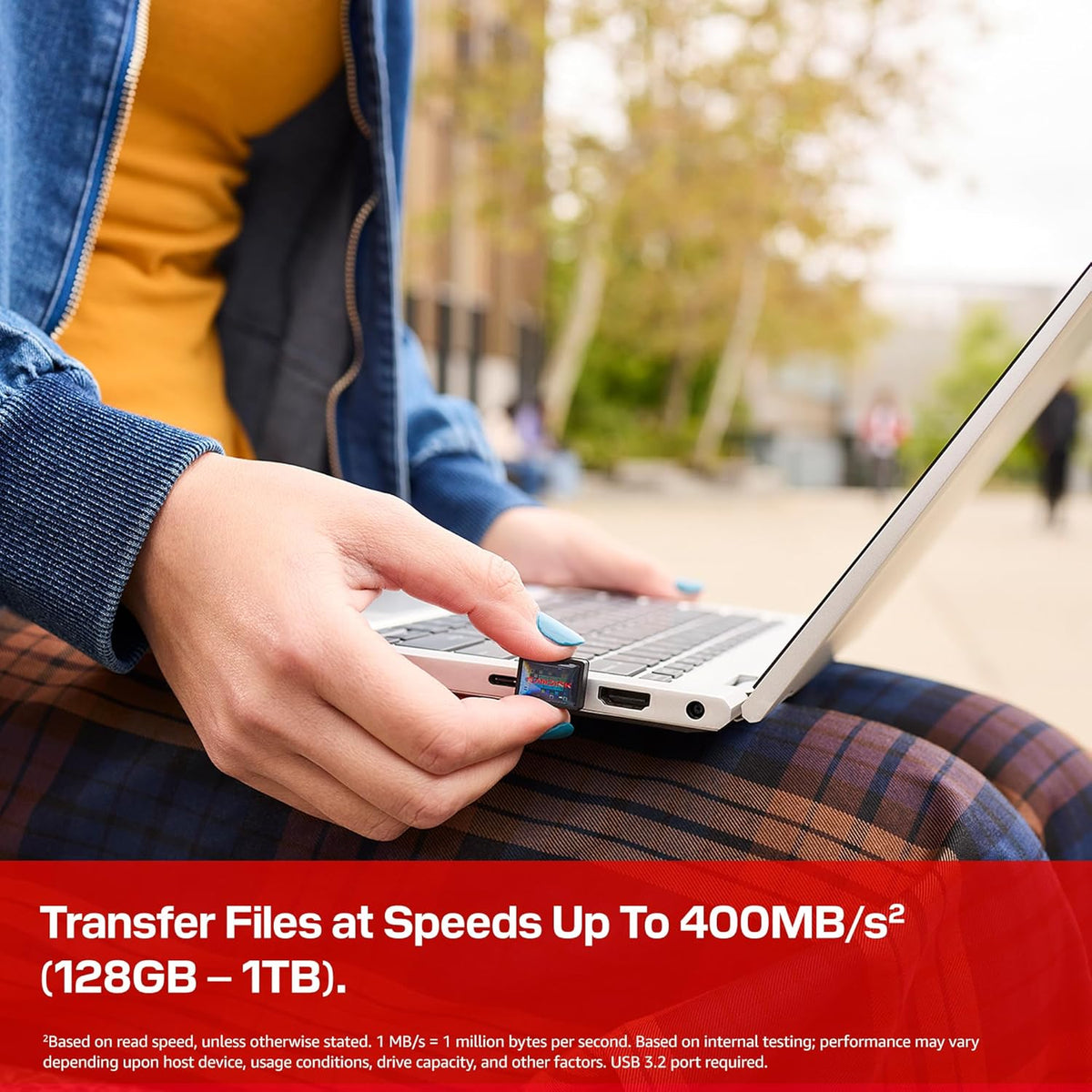 SANDISK Unidad flash USB-C de ajuste extremo de 256 GB, velocidades...