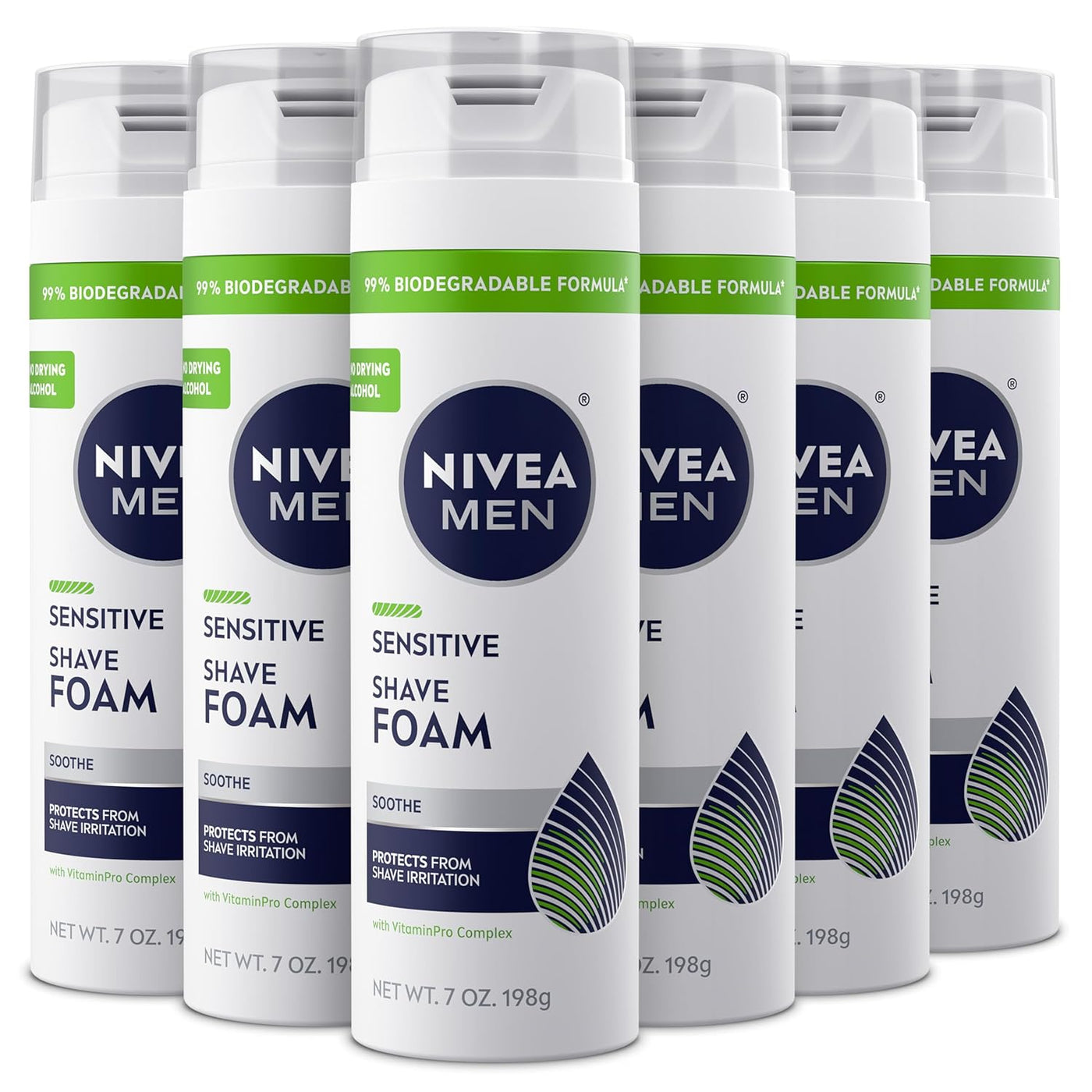 NIVEA MEN - Espuma de afeitado sensible con vitamina E, extractos c...