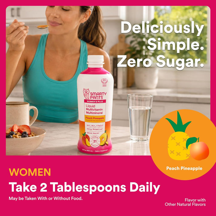 SmartyPants Multivitamínico líquido sin azúcar para mujeres, contie...