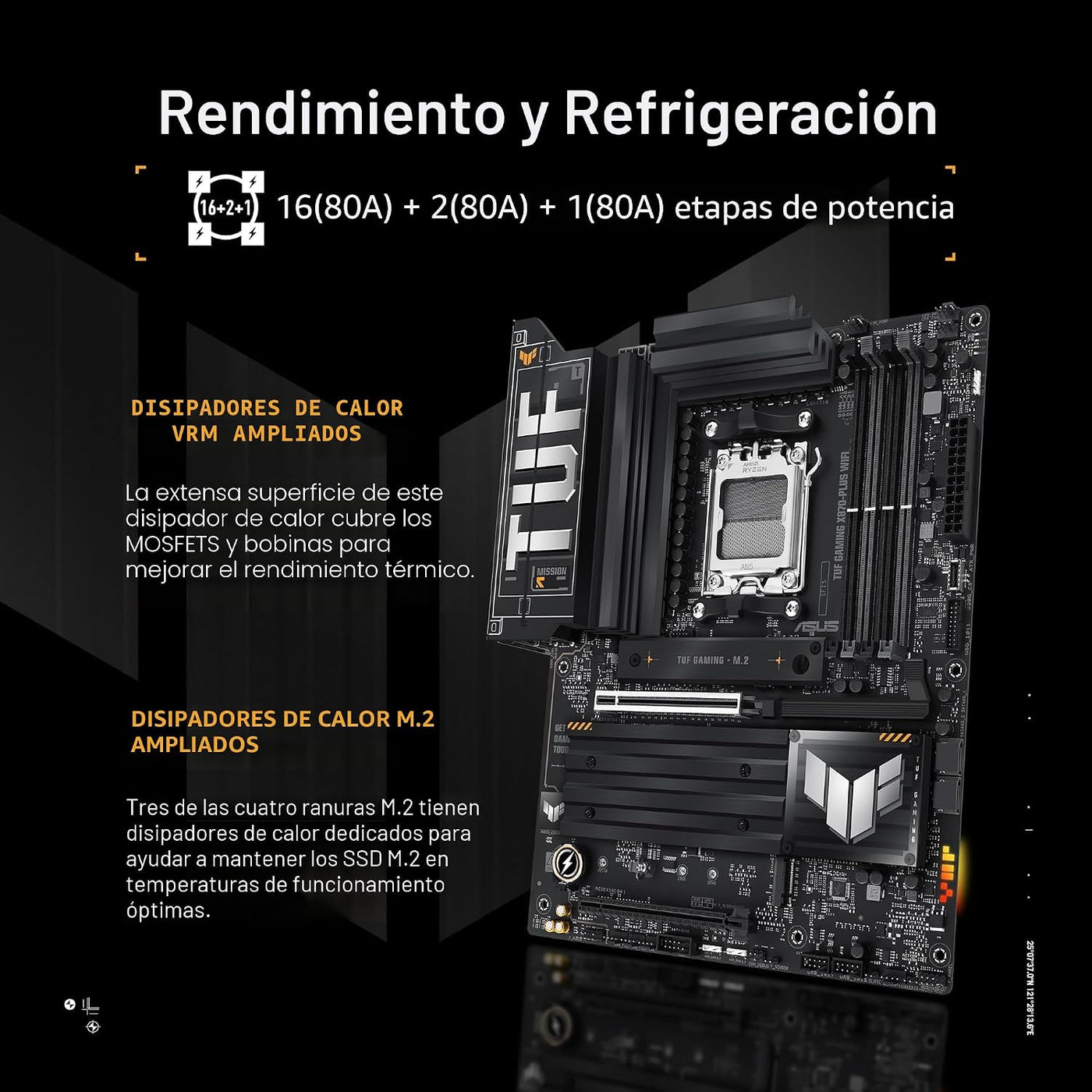 ASUS TUF Gaming X870-PLUS WiFi AMD AM5 X870 ATX Placa base, 16+2+1,...