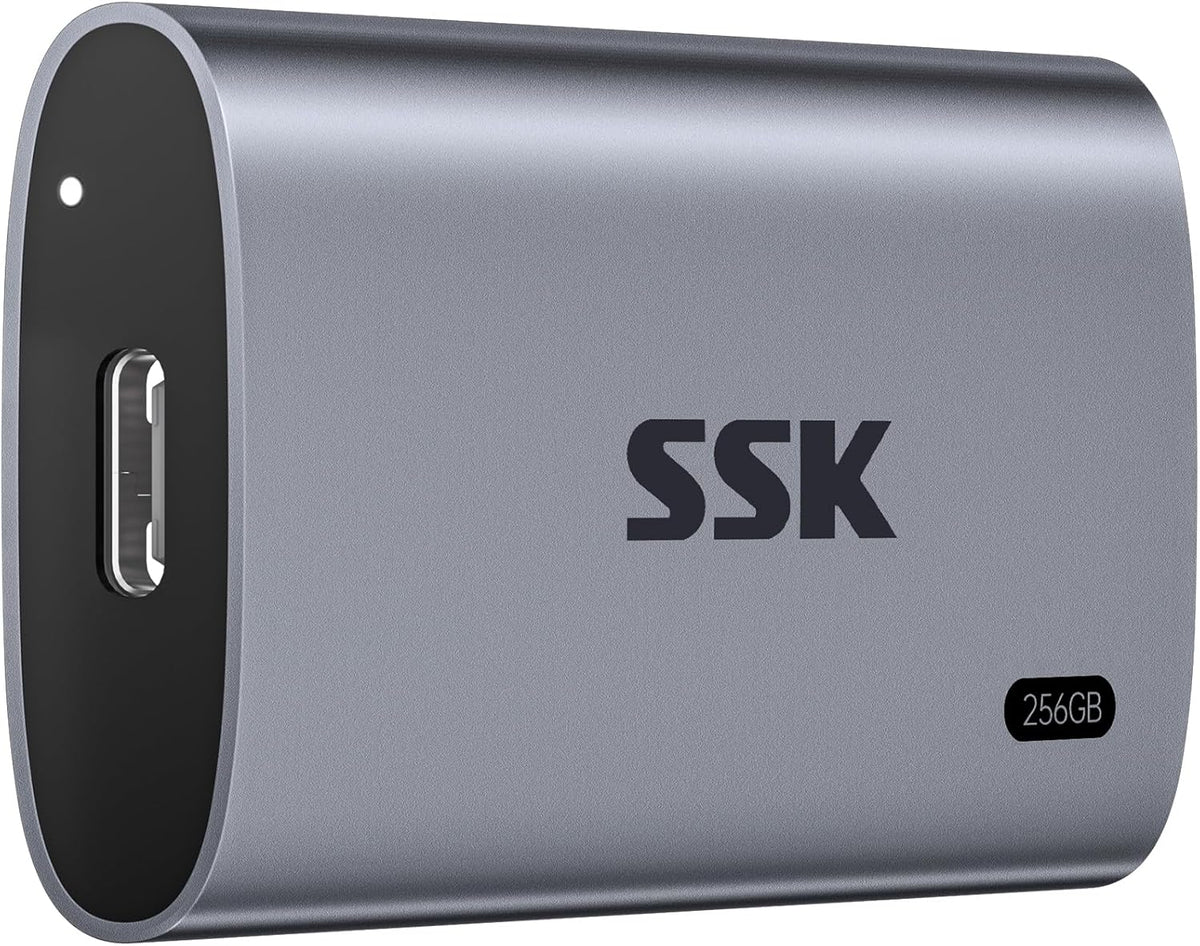 SSK Disco duro externo SSD de 256 GB, SSD portátil de hasta 550 MB\...