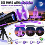 Telescopio para niños de 8 a 12 años y adultos, refractor de 3.150