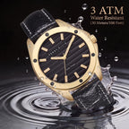 Perry Ellis Reloj para hombre con energía solar, reloj analógico de cuero vegano resistente al agua para hombre, caja de 1.654 in, relojes para hombre, regalo elegante para hombre