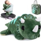 ODOXIA - Animal de peluche con peso para niños, 5.1 lbs, calmante y reconfortante, dinosaurio de felpa con peso, incluye bolsa de transporte, peluche sensorial de animales