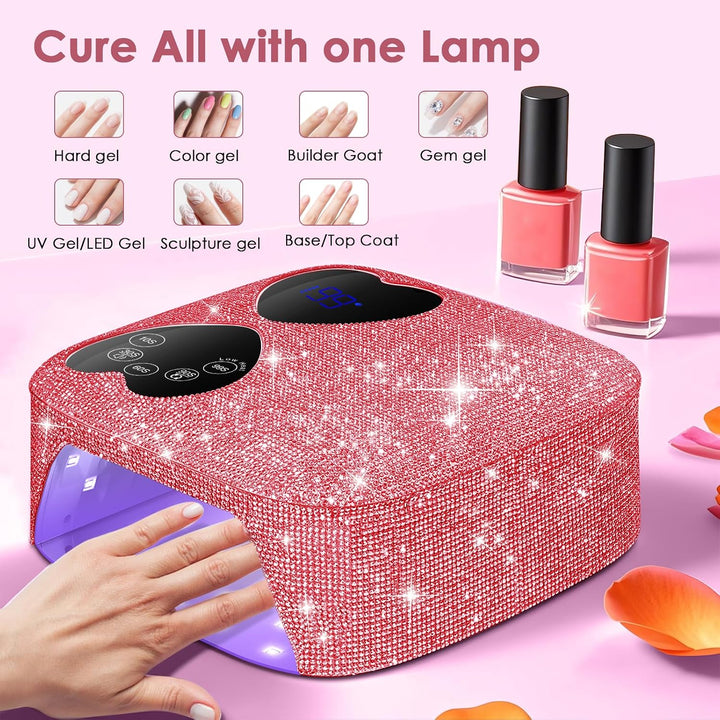 Lámpara de uñas UV LED inalámbrica, HUITINE luz UV recargable de 80...