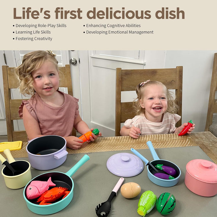 GILOBABY Accesorios de Cocina de Juguete, Conjuntos de Comida de Ju...