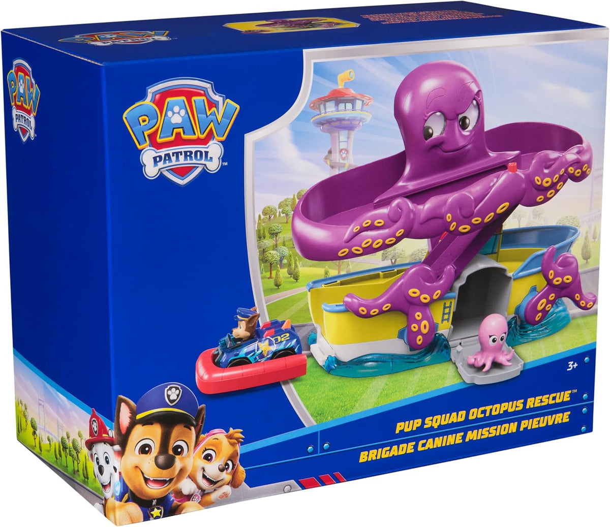 Set de juego PAW Patrol Pup Squad Pultopus Rescue con vehículo de juguete Chase