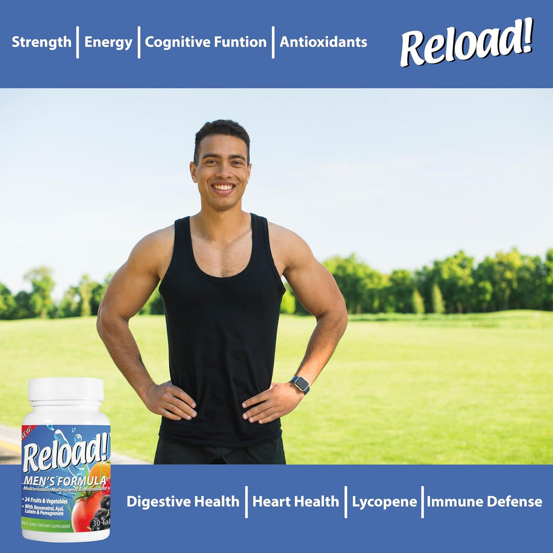 Reload! Para hombres, todo natural, multivitamínico, multimineral y...