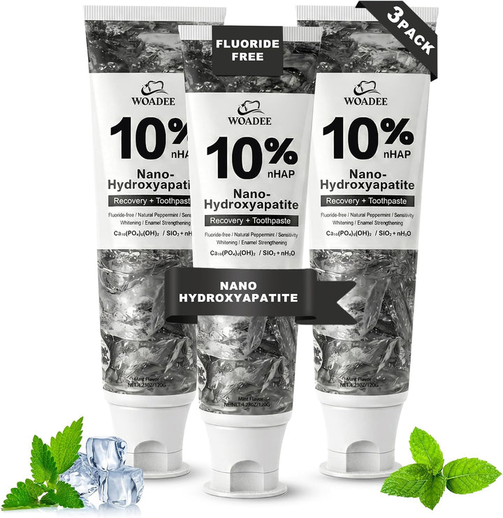 Pasta dental Woadee 10% nano hidroxiapatita sin fluoruro, paquete d...