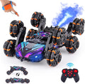 NEXBOX Cool 8 ruedas controladas a mano RC Stunt Car Toys, Púrpura