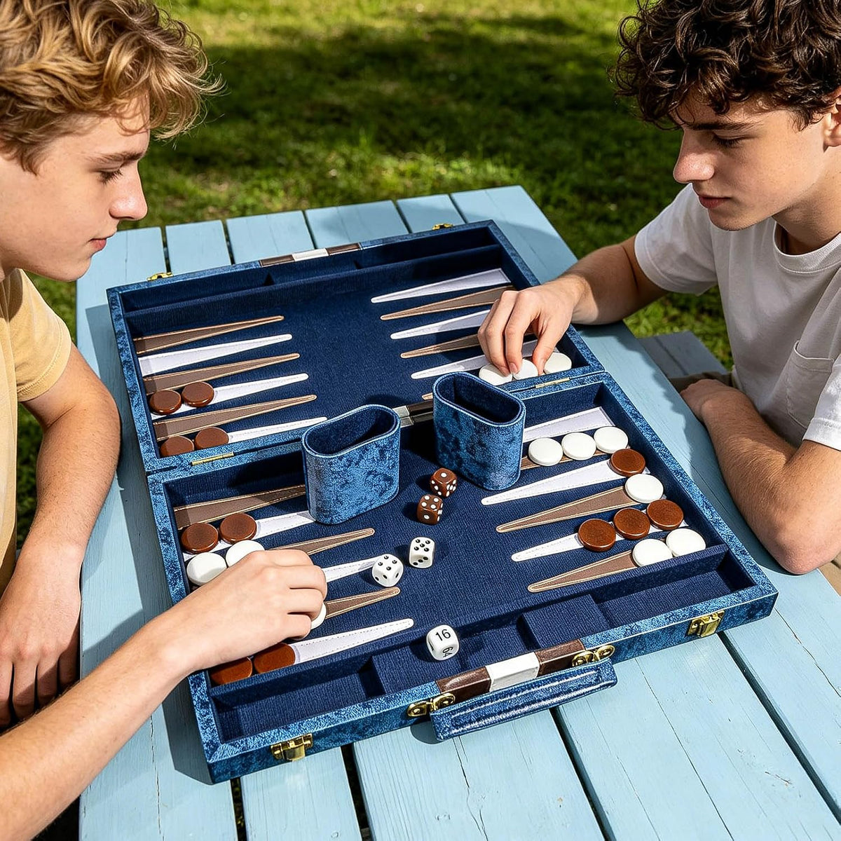 Juego de backgammon portátil para adultos, juego de mesa de viaje con