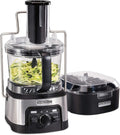 Hamilton Beach Professional Stack & Snap - Procesador de alimentos y espiralizador de verduras para rebanar, triturar y amasar, canal de alimentación extragrande de 3 pulgadas que cabe verduras