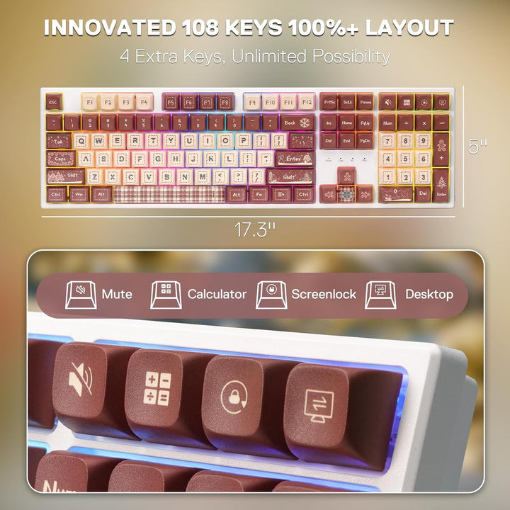Redragon K668 Xmas Teclado Gaming RGB Cableado con Gasket, Teclado...